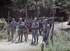A svájci-francia határ Pfetterhouse településen, Haut-Rhin megye, Elzász, Franciaország, 1917. június 19. (autochrome)